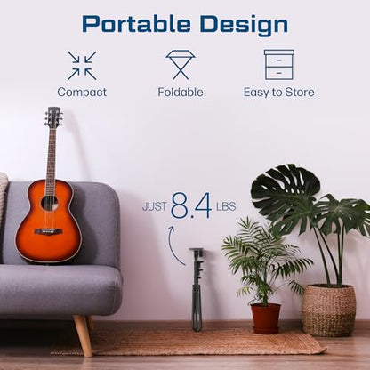 Projector Stand Tripod Laptop Tripod with Wheels & Adjustable Height Portable Podium Stand with Phone Holder Projector Holder for Home, Office, School & DJ Matte Black