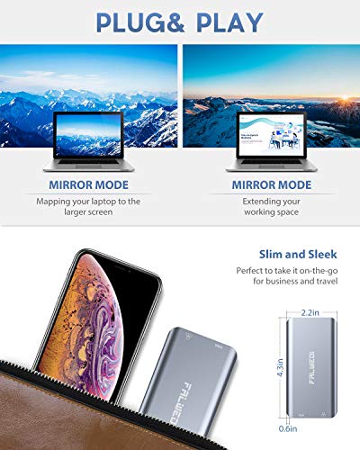USB C Hub, Type C Adapter, FALWEDI 10-in-1 Dongle with Ethernet, 4K@30Hz HDMI, VGA, 3 USB3.0, SD/TF Card Reader, Mic/Audio, USB-C PD 3.0, Compatible for MacBook Air Pro and Other Type C Laptops