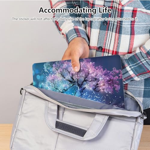 Universal Laptop Skin Sticker with 2 Wrist Pad Skins, Waterproof Scratch Resistant Vinyl Laptop Cover Decal, Cut to Fit for 11–15.6 Inch MacBook HP Dell Lenovo, Book Cherry Tree - color: Book Cherry Tree