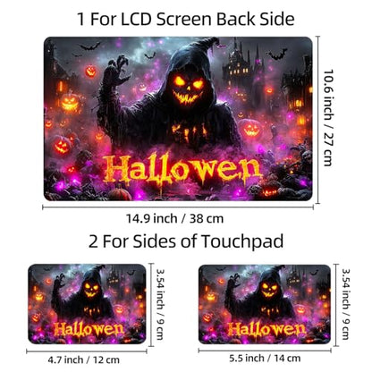 Universal Laptop Skin Sticker Decal, 12"-15.6" Aesthetic Vinyl Wrap, Halloween Ghost Reaper Waterproof Notebook Cover Art Protector for MacBook HP Dell Lenovo, Fits 13" 14" 15" 15.6" - color: Halloween Ghost Reaper
