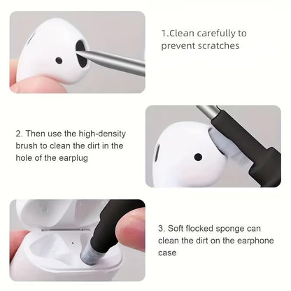 Electronic Cleaning Pen for Earbuds & Keyboards - Portable Precision Cleaning Kit for Earphone, Airpod, Laptop, Tablet, Phone, Computer, Switch & Camera Lens (White)