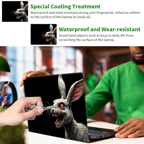 Laptop Skin Sticker Decal, Universal Protective Cover Fit 12 13 14 15.6 Inch Notebook, Reusable Water-Resistant Vinyl Decal w/ 2 Wrist Pads for Business Travel Office, Gray Rat Darkness - color: Gray Rat Darkness
