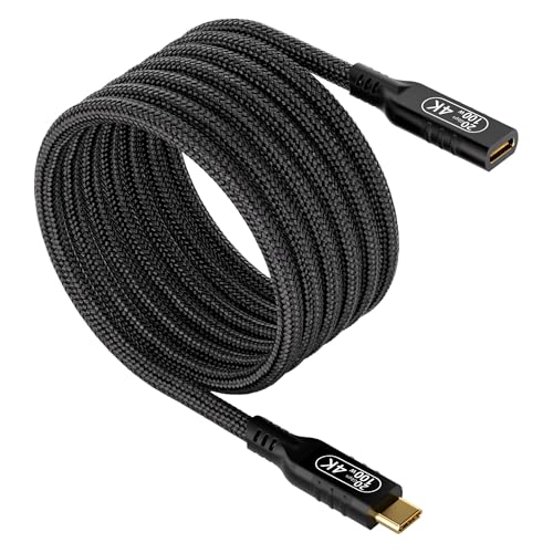 USB c Extension Cable 16.5ft/5M, USB c Long Charging 100w PD Fast Charging Cable,USB c Video Extension 4k Monitor Cable,USB c Male to USB c Female Cable,20gbps USB c 3.2 Extension Cable. - size: 20Gbps data transfer cable 16.5FT