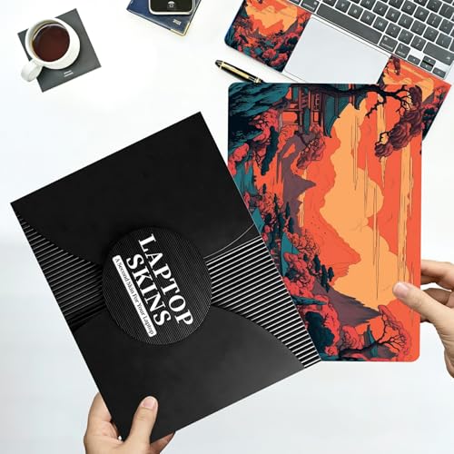 Universal Laptop Skin Sticker with 2 Wrist Pad Decals, 3-Piece Removable Vinyl Laptop Cover, Mountain Forest Waterproof Anti-Scratch, Easy-Trim Fit for 13.3" 14" 15.6" Laptops - color: Mountain Forest