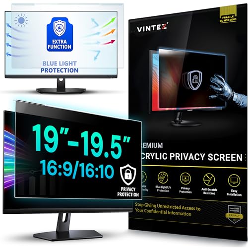 Universal Acrylic 19, 19.5 Inch Computer Privacy Screen Filter for Widescreen Computer Monitors - 17.3" x 11.4" (440 x 290mm) - Monitor Frame Hanging Type - size: [1 Pack] Acrylic 19"-19.5'' DIAGONAL (16:9/16:10)
