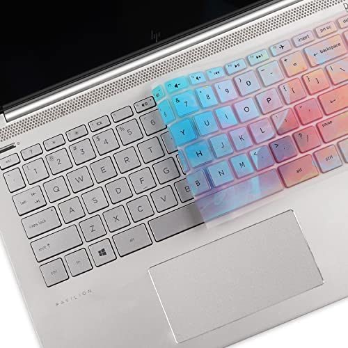 Keyboard Cover for HP Pavilion/HP Laptop 14-dk 14m-dh 14-dq 14-cd/ce/cf 14-dq0052dx dq2053cl dq0002dx 14-dq5043cl 14-cf2112wm 14-dk1003dx 14-ce3065st 14-fq0039ms 14-dh2097nr 14t-dq200 dq300 - color: Colorful