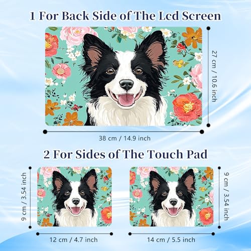 Universal Laptop Protective Skin,Trim-to-Fit Vinyl Sticker for 13–16 Inch Laptop,MacBook,Tablet & Notebook,Scratch-Proof Waterproof Cover,Flower Dog - color: Flower Dog