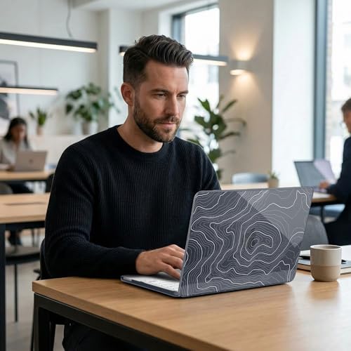 for MacBook Neo 13 Inch Case 2026 (Model A3404, A18 Pro chip), Stylish Pattern Protective Hard Shell with Screen Protector, Keyboard Cover & USB-C Adapter - Black Maps - color: Black Maps