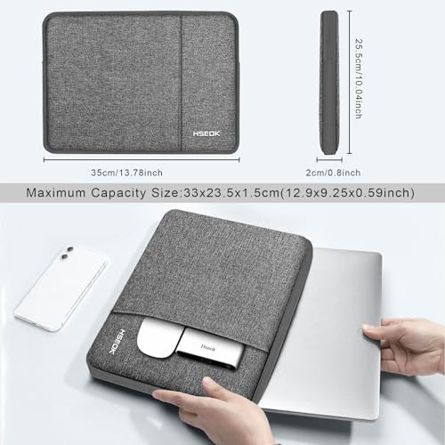 Hseok Laptop Case 13.3 14 inch Sleeve, Rainproof & Shockproof Carrying Case Compatible with MacBook Pro/Neo 14 M5/M4/M3/M2/M1,13.3 MacBook Air/Pro,XPS 14 and Most 13"-14" Notebook Tablet,Dark Gray - color: Dark Gray