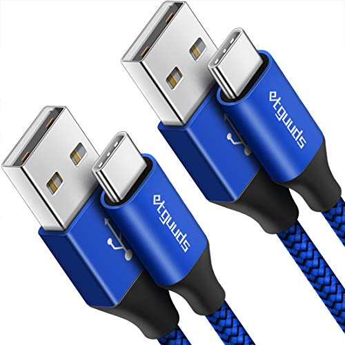 etguuds Blue Long USB A to USB C Cable 10ft, 2-Pack Fast Charging Type C Charger Cord for iPhone 17 16 15 Pro Max Plus Air 16e, Samsung Galaxy S25 S24 S23 S22 S21 S20 Note 20 A17 A16 A15 A26 A36 A56 - color: Blue