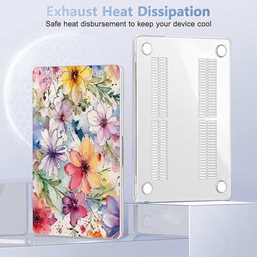 May Chen for MacBook Air 15 inch Case M5 M4 M3 M2 2026 2024-2023, Model A3448 A3241 A3114 A2941, Closes Seamlessly Hard Shell Laptop Cover with Keyboard Cover, Abstract Florals - color: Abstract Florals