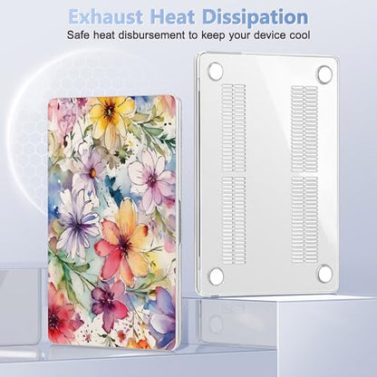 May Chen for MacBook Air 15 inch Case M5 M4 M3 M2 2026 2024-2023, Model A3448 A3241 A3114 A2941, Closes Seamlessly Hard Shell Laptop Cover with Keyboard Cover, Abstract Florals - color: Abstract Florals