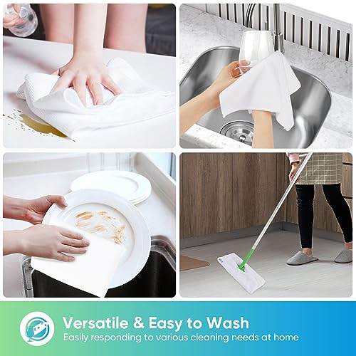 HOMEXCEL White Microfiber Cleaning Cloth, 12 Pack Premium Microfiber Towels for Cars, Lint Free, Scratch-Free, Highly Absorbent, Reusable Cleaning Rags for Car, Household, Kitchen, Window, 11.5"X11.5" - color: White
