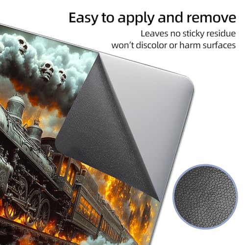 Universal Laptop Skin Sticker Decal, 12"-15.6" Aesthetic Vinyl Wrap, Skull Steam Train Fire Waterproof Notebook Cover Art Protector for MacBook HP Dell Lenovo, Fits 13" 14" 15" 15.6" - color: Skull Steam Train Fire
