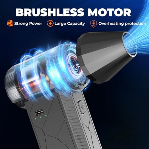 Compressed air Duster，3 Gear Adjustable 130000RPM Electric air Duster, Cordless air Blower for Laptop, Keyboard, Electronics, Replaces Compressed Air Can