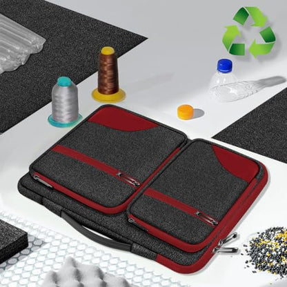 Hseok Laptop Case 15 15.6 16 inch Sleeve with Handle and Hidden Straps,Compatible with MacBook Neo 16",MacBook Pro Air 16" 15", 360°Protective PC Briefcase with 4 Pockets for Accessories,Red - color: Red