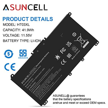 HT03XL L11119-855 Laptop Battery for HP Pavilion 14-CE 14-CF 14-DF 15-CS 15-DA 15-DB 15-DW 17-by 17-CA Series 15-CS0053CL 15-DW0033NR 15-DA0014DX L11421-542 L11421-2C2 HSTNN-UB7J HSTNN-DB8R HT03041XL - size: HT03XL 8.94 * 4.96 * 0.71 in