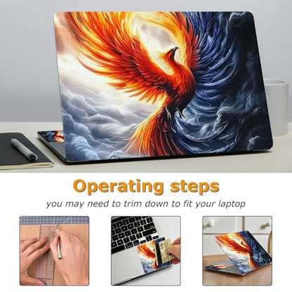 Universal Laptop Skin Sticker with 2 Wrist Pad Decals, 3-Piece Removable Vinyl Laptop Cover, Supernatural Bird Waterproof Anti-Scratch, Easy-Trim Fit for 13.3" 14" 15.6" Laptops - color: Supernatural Bird