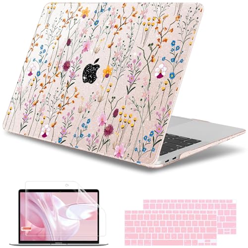 May Chen Compatible with MacBook Air 13 inch Case 2022 2021, 2020-2018 Release Model: M1 A2337 A2179 A1932, Plastic Hard Shell Case Cover for Mabook Air 13 inch with Retina Dispaly, Summer Flowers - color: Summer Flowers
