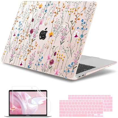 May Chen Compatible with MacBook Air 13 inch Case 2022 2021, 2020-2018 Release Model: M1 A2337 A2179 A1932, Plastic Hard Shell Case Cover for Mabook Air 13 inch with Retina Dispaly, Summer Flowers - color: Summer Flowers