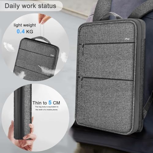 Travel Laptop Backpack with Small Case for 15-16 inch Notebooks, Slim & Expandable Computer Bag for College Business Commute for Men and Women,Dark Gray-Gray - color: Dark Gray-gray