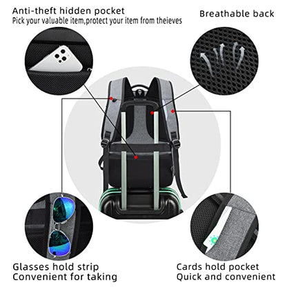 17 Inch Travel Laptop Backpack Water Resistant College Backpack for Men Laptop Bag with USB Charging Port,Light Grey - color: Light Grey