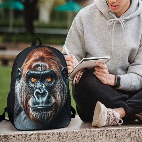 17-Inch Laptop Backpack Water-Resistant A Gorilla Daypack with Shoulder Strap Lightweight Casual Rucksack for Travel Commuter Hiking Outdoor Activities 20l Black