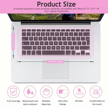 Universal Keyboard Protector Cover Skin for Laptop Notebook 13" 14" Laptop Notebook Ultra-Thin Silicone Waterproof Dustproof Keyboard Protector Skin(Pink,1Pcs) - color: Pink 1Pcs