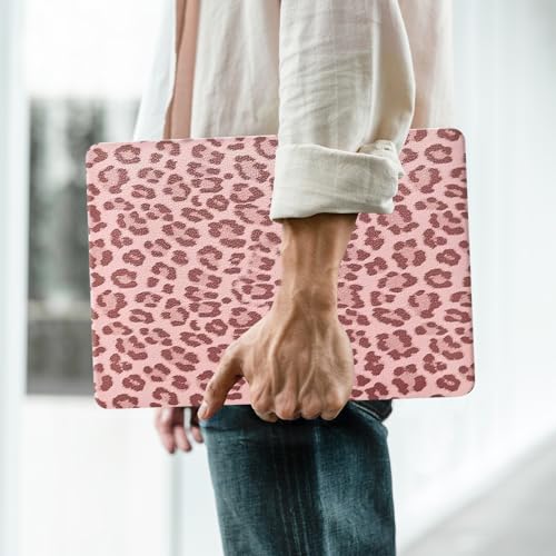 for MacBook Neo Case 13-inch 2026 A3404, Pink Leopard Print | Textured Cheetah Leather Laptop Cover with Logo Cutout, Slim Two-Piece Snap On Shell Includes Matching Keyboard Cover - color: Leopard Pink