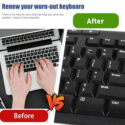 Keyboard Letter Stickers, 4 Pcs Universal Transparent Laptop Keyboard Stickers English Keyboard Replacement Stickers Clear Background and White Lettering for PC Computer Laptop Desktop - color: Clear