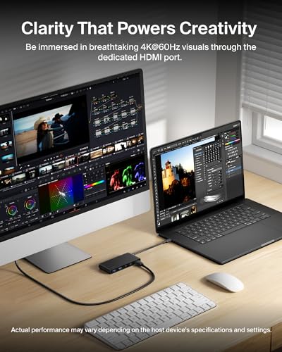 Belkin USB-C Hub 7-Port 4K HDMI SD MicroSD 100W PD for Neo MacBook & More | HDMI 2.0 display support, SD and MicroSD card slots, compatible with Neo MacBook, iPad Pro, and Chromebook - style: 7-in-1 USB-C Hub