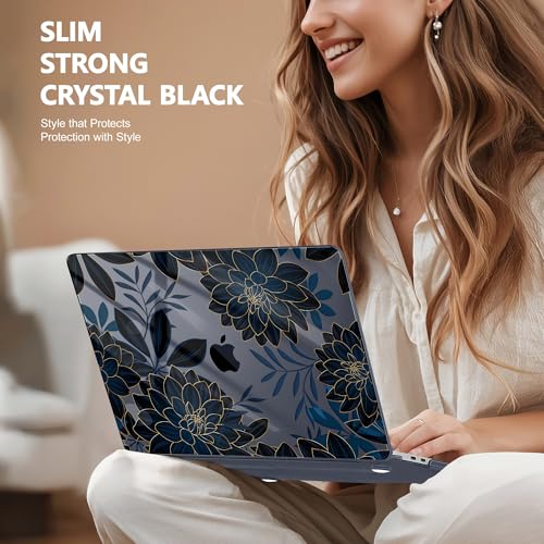 May Chen for MacBook Pro 13 inch Case 2022 2021 2020 Release A2338 M2 M1 A2289 A2251, Plastic Crystal Hard Shell Case Cover for MacBook Pro 13 inch Touch Bar Fits Touch ID, Luxury Dahlia - color: Luxury Dahlia