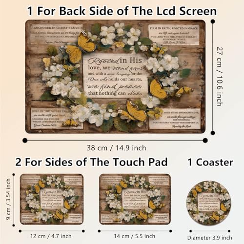 Laptop Skin Sticker Decal 15.6 Inch,12 13 13.3 14 15 15.6 in Laptop Netbook Skins for Notebook,Art Decal Removable Waterproof Scratch Resistant,Universal Vinyl Cover,Floral Bible Test - color: Floral Bible Test