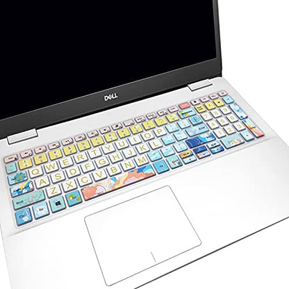 Keyboard Cover for 2021 2020 2019 Dell Inspiron 15 5501 5502 5505 5508 5584 5590 5593 5598 15.6" & Inspiron 15 7000 7590 7591 7501 7506 7706 7790, Vostro 7590 5590 7500, Litter Flowers - color: Litter Flowers