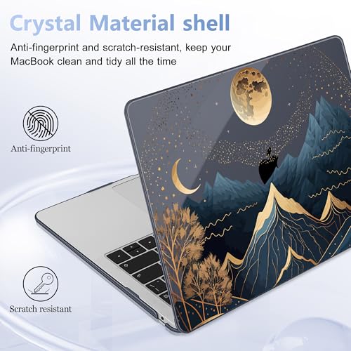 May Chen Compatible with MacBook Air 13 inch Release 2021 2020 2019 2018 (Models: M1 A2337/A2179/A1932), Plastic Hard Shell Case for MacBook Air 13 with Retina Display & Touch ID, Starry Mountain - color: Starry Mountain