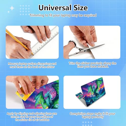 Universal Laptop Skin Sticker Decal for 11.6”12" 13" 13.3" 14" 15" 15.4" 15.6" Reusable Waterproof Scratch-Scratch Resistant Protective Vinyl Laptop Notebook Skin Stickers - Mountain Green Dragon - color: Mountain Green Dragon