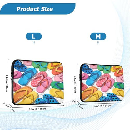 Flip Flops Pattern 15-16 Inch Quilted Laptop Sleeve Case Soft Notebook Protector Bag Computer Carrying Case - color: flip flops pattern, size: Large