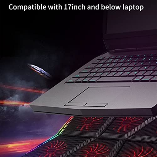 Gaming RGB Laptop Cooler 12-17 Inch Led Screen Laptop Cooling Pad Notebook Cooler Stand with Six Fan and 2 USB Port