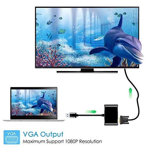 Chenyang USB 3.0 to HDMI ＆ VGA HDTV Adapter Cable External Graphics Card for Windows Laptop - color: USB 3.0 to HDMI ＆ VGA