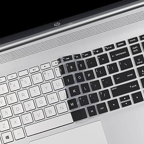 Keyboard Cover for 17.3 HP Laptop 17-by 17-bs/ca 17t-by400/by500 17-by4013dx 17-by0053cl 17-by4633dx 17-by3613dx 17-by1053dx 17-by0021dx by4061nr by3053cl by3065st by4623dx(Not Fit 17-cn/cp/cw/ch/cr) - color: Black