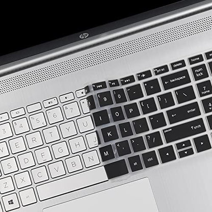 Keyboard Cover for 17.3 HP Laptop 17-by 17-bs/ca 17t-by400/by500 17-by4013dx 17-by0053cl 17-by4633dx 17-by3613dx 17-by1053dx 17-by0021dx by4061nr by3053cl by3065st by4623dx(Not Fit 17-cn/cp/cw/ch/cr) - color: Black