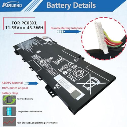 PC03XL Laptop Battery Replacement for HP Pavilion x360 14 Convertible PC 14-DW 14-DY 14-DH 14-BA 14-CD 15-ER Series M24648-005 HSTNN-OB1W M24421-271 M24421-AC1