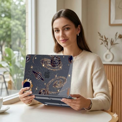 MEEgoodo Printed Case for New MacBook Neo 13 inch 2026 Release(Fit Model A3404), Laptop Hard Shell Cases with Keyboard Skin & Screen Protector & Webcam Covers, Planets & Galaxies - color: Planets & Galaxies