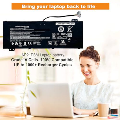 AP21D8M Laptop Battery Replacement for Acer Nitro 5 AN515-46 AN515-47 AN515-58 AN515-58-56CL AN515-58-766R AN515-58-72QR,Nitro V 15 ANV15-51,Nitro 16 AN16-51 Series 57.48Wh 3733mAh - size: 8.28*3.17*0.33inch AP21D8M