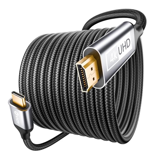 VIOY USB C to HDMI Cable 3.3 FT, 4K@30HZ Type c to HDMI Braided Cord(Thunderbolt 3/4) Compatible for MacBook Pro/Air, iPhone 16/15 Pro/Max, iPad, Dell XPS Series, Galaxy, Projector, Monitor, TV - size: 3.3FT