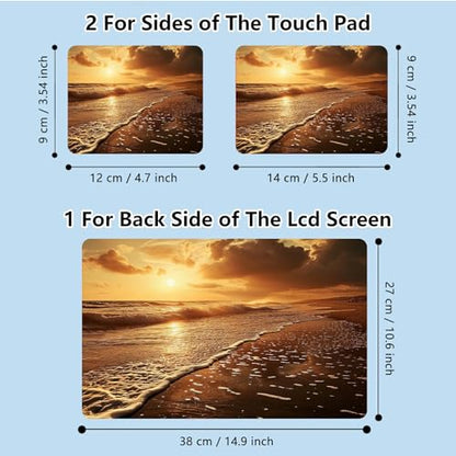 Universal Laptop Skin Sticker with 2 Wrist Pad Skins, Waterproof Scratch Resistant Vinyl Laptop Cover Decal, Cut to Fit for 11–15.6 Inch MacBook HP Dell Lenovo, Beach Sunset - color: Beach Sunset