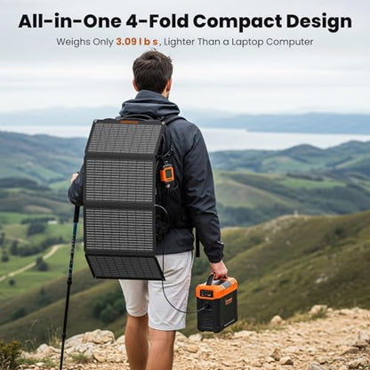 SOKIOVOLA 60W Portable Solar Panels NextGen Foldable Solar Panel Charger Kit 25% Efficiency with DC USB-C USB-A Output ETFE IP68 Waterproof Solar Panel for Travel Outdoor Camping RV Trip - color: 60 Gray