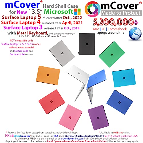 mCover Case for 13.5" Microsoft Surface Laptop 5/4/3 - Metal Keyboard ONLY (Not Fitting with Cheaper Alcantara Keyboard Models) - Orange - color: Orange