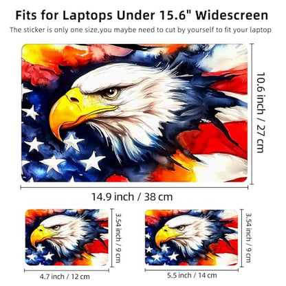 Aesthetic Laptop Skin Cover,12-15.6 Inch Universal Vinyl Sticker Decal,Waterproof Scratch-Resistant Notebook Wrap,Removable Residue-Free Protector,Eagle Flag - color: Eagle Flag