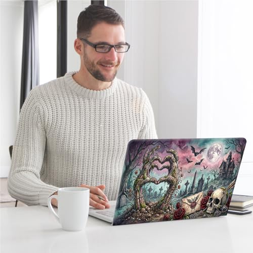 Universal Laptop Skin, DIY Cut-to-Fit Vinyl Cover Compatible with HP, Dell, Lenovo, Mac (13.3" to 15.6"), Anti-Scratch, No Residue & Bubble-Free Protective Decal Sticker, Gothic Zombie Heart - color: Gothic Zombie Heart